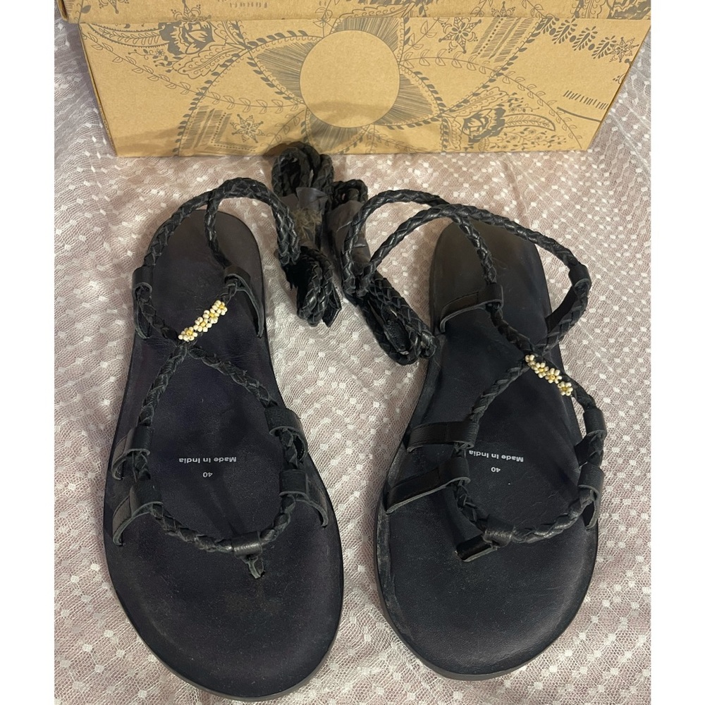 Free People Daisy Dream Wrap Elegant Black Strappy Sandals NWT SZ 9 BLACK - Picture 5 of 16